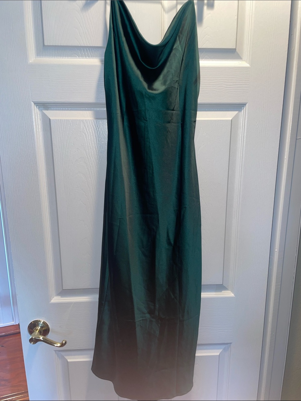Emerald Green Slip Dress with Cowl Neck,  Emerald Green Silk Dress